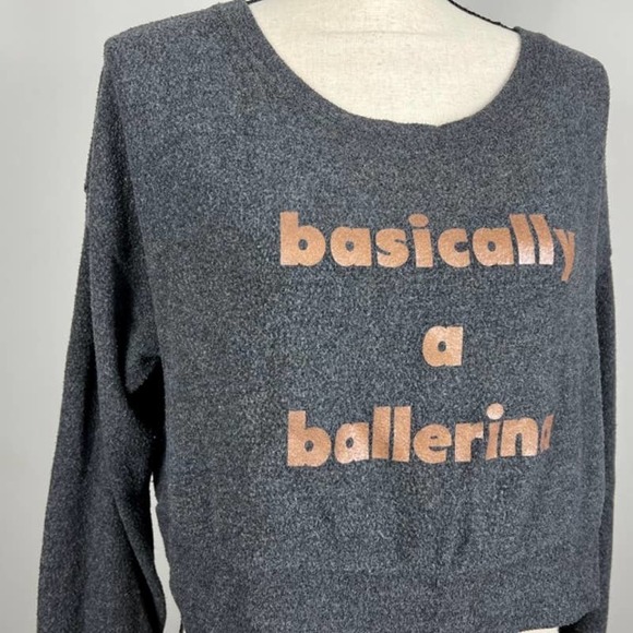 House of Tens Basically a Ballerina Cropped Sweatshirt - Picture 3 of 6